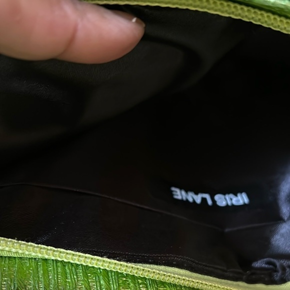 Iris Lane Green and Pink Floral Rhinestone Embellished Women's Clutch Bag - Picture 8 of 11